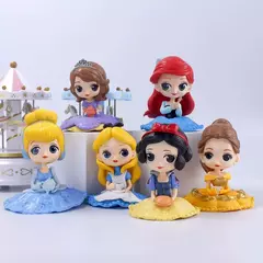 10cm q posket princesa tiana branca de neve rapunzel ariel cinderela belle sereia pvc figuras de ação modelo brinquedos presente do miúdo na internet