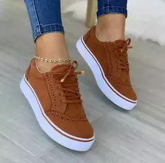 Tênis liso casual feminino, versátil com renda, tênis de caminhada, tamanho grande, moda primavera, novo, 2024