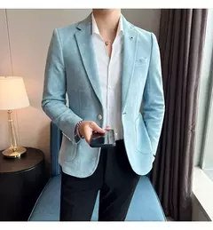 Nova Moda Terno Casaco dos homens Slim Fit Deerskin Veludo Elegante Luxo Blazer Casaco Negócios Casual Casamento Plus Size Terno 4XL-S na internet