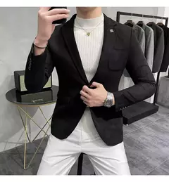 Homens Deerskin Velo Jaqueta Terno Casaco Blazer Negócios dos homens Lazer Slim Fit Marca Moda de Alta Qualidade Único Botão Terno Casaco - comprar online
