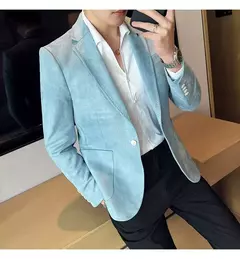 Nova Moda Terno Casaco dos homens Slim Fit Deerskin Veludo Elegante Luxo Blazer Casaco Negócios Casual Casamento Plus Size Terno 4XL-S