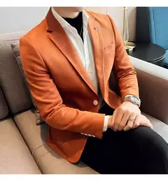 Nova Moda Terno Casaco dos homens Slim Fit Deerskin Veludo Elegante Luxo Blazer Casaco Negócios Casual Casamento Plus Size Terno 4XL-S - Wolf Magazine