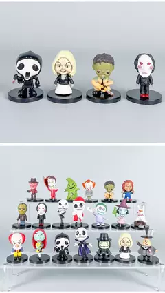 10-20 pçs/lote o pesadelo antes do natal 7cm mini figura jack skellington horrível engraçado boneca de halloween modelo ornamentos brinquedos - Wolf Magazine
