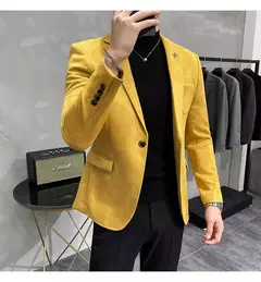 Homens Deerskin Velo Jaqueta Terno Casaco Blazer Negócios dos homens Lazer Slim Fit Marca Moda de Alta Qualidade Único Botão Terno Casaco na internet