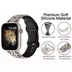 Pulseira de Silicone Gravada para Apple Watch, Faixa 45mm, 44mm, 42mm, 41mm, 40mm, 49mm, 44mm, Pulseira Correa, Série 8, 9, 7, SE, 6, 5, 4, 3, ultra 2 - loja online