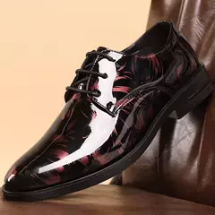 Homens do escritório Vestido Sapatos Padrão Floral Homens Sapatos Formais De Couro Moda De Luxo Sapatos De Casamento Do Noivo Homens Sapatos Oxford Vestido 38-47