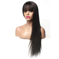 Perucas de cabelo humano reto com franja 5x5 hd fechamento do laço peruca franja 13x4 laço frontal peruca sem cola cabelo humano pronto para usar barato - comprar online