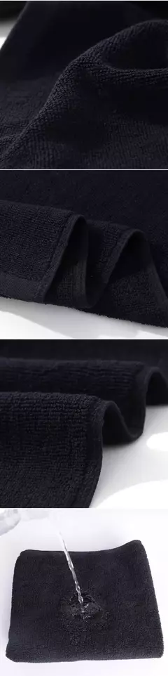 Toalha preta pura super absorvente, todo em algodão, não desbota, pequena praça, forte absorção de água, toalhas de cozinha - loja online