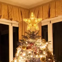 Lâmpada LED para árvore de natal, enfeites de estrelas, decorações para casa, árvores de natal, ano novo 2024 - loja online