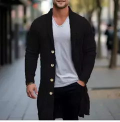 Jaqueta de cardigã de tricô slim fit masculina, casaco masculino, manga comprida, estilo britânico, roupas de botões, primavera, outono, 2024 na internet