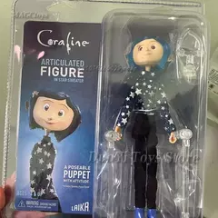 Neca anime coraline boneca articulada anime figura capa de chuva camisola em camisa listrada brinquedo la menina decoração modelo bithday presentes na internet