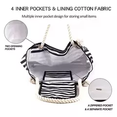 Bolsa casual listrada para mulheres, bolsa de ombro de grande capacidade, sacola de compras diárias, bolsa de praia para viagem escolar na internet