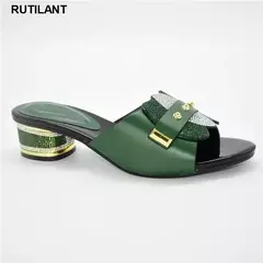 Imagem do Salto alto nigeriano feminino, sapato antiderrapante de strass, sapato de dedo do pé quadrado, recém-chegados, moda para o verão e o outono