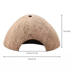 Réptil Natural Coconut Shell Cave, Esconder House Decor, Tartaruga Réptil, Escondendo caverna