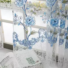Peony Tule Cortinas para Porta e Janela da Cozinha, Jacquard Sheer Voile, Cortinas de Fios, Sala e Quarto, 100x200cm, Y, 1PC na internet