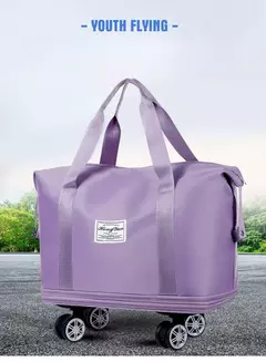 Bagagem expansível roda universal, grande capacidade, separação seca e úmida, leve, saco de armazenamento para viagens e fitness na internet
