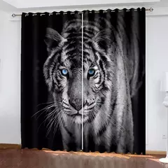 3D Printed Rose Shading Window Curtain para crianças, leão, tigre, lobo, animal, sala de estar, quarto, cozinha, porta, salão, decoração de casa - loja online