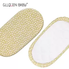 Gllquen-Lençol de Berço para Meninos e Meninas, Lençóis de Colchão Berço, Respirável, Elástico, Berço de Viagem, Pacote 2