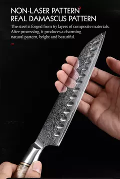 Hezhen 5 a 6pc conjunto de faca cozinha profissional damasco super aço chef paring santoku afiada cozinhar cozinha com suporte magnético - comprar online
