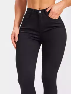 Jeans skinny monocromático para mulheres, alta elasticidade, calça jeans longa e elegante, roupa essencial diária, calça básica - Wolf Magazine