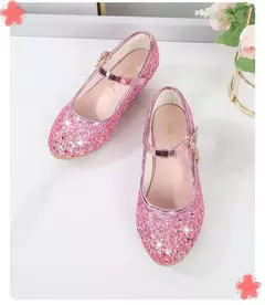 Sapato de salto alto de cristal infantil, sandálias de cristal, fivela, princesa sapato de dança, desempenho estudantil, couro, meninas, moda na internet