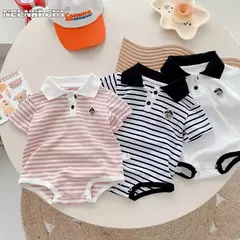 Macacão de Manga Curta Recém-nascido, Envoltório Triângulo, Bodysuit Peido, Macacão Turn Down, Roupas Infantis de Bebê, 0 a 18 Meses, Atacado, Verão - Wolf Magazine