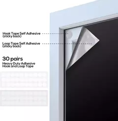 Cortina de blecaute removível para viagens 100% blecaute, Película para janela portátil mais escura, pano DIY temporário, sem broca