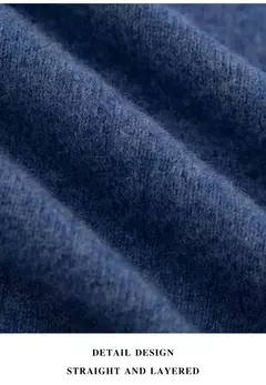 Pulôver de malha de lã de gola meia alta masculino, suéter quente de cor sólida, blusa casual de negócios 100% lã, outono inverno - Wolf Magazine