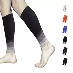Meias esportivas de compressão, suporte para panturrilha, auxiliam para corrida noturna, leggings de nylon, meias finas para homens, corrida ao ar livre, meias de pressão longas - loja online