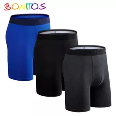 Shorts boxer de algodão masculino, boxers longos para homem, cuecas masculinas, cuecas sexy, shorts boxer familiares, 3pcs lotes - Wolf Magazine