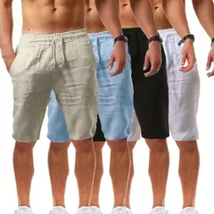 Respirável Shorts De Linho De Algodão dos homens, Calças Masculinas Verão, Calças Curtas de Cor Sólida, Fitness Streetwear, S-3XL - Wolf Magazine