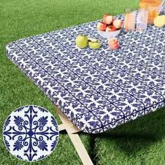 Olanly Retângulo Toalha De Mesa De Vinil, Elástica Cabido Toalha De Mesa, Capas De Plástico Impermeável, Dobre Mesas, Piquenique, Camping, Ao Ar Livre