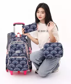 Imagem do Rolling School Bags for Girls, Mochila impermeável para crianças com rodas, Trolley Luggage Back Pack, Ensino médio