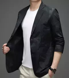Blazers e roupas de peito único para homens, jaqueta grande, casacos casuais, roupas da moda, plus size, azul, nova primavera na internet