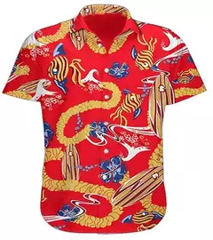 Camisas havaianas 3d impresso praia baile de formatura manga curta cubana beachwear y2k roupas casuais estilo vintage - loja online