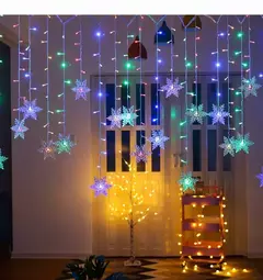 LED Fairy String Luzes De Natal, Floco De Neve Cortina, Guirlanda Impermeável, Festa De Feriado, Decoração De Natal, 3.5m, 2024 - Wolf Magazine