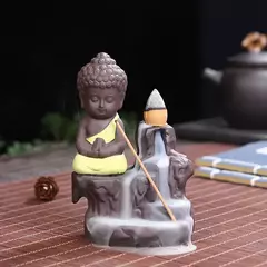 Criativo Fumaça Queimador De Incenso, Pequeno Monge, Pequeno Queimador De Buda, Titular Censer, Decorações De Mesa De Casa, Artesanato na internet