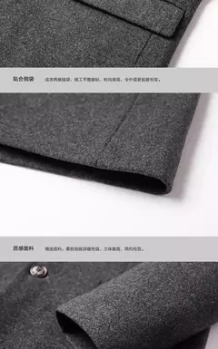 Casaco de lã dos homens outono inverno 2022 comprimento médio blusão engrossado gola masculina trench coat abrigo hombre na internet