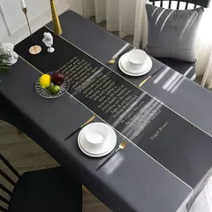 Imagem do Toalha de mesa retangular nórdica anti-incrustante, tecido impermeável e à prova de óleo, mesa de café moderna do agregado familiar
