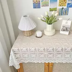 Imagem do Linho De Mesa De Bordado Europeu Retro, Laço Quadrado Bege, Toalha De Mesa Openwork, Festa De Casamento, Jardim, Decoração De Casa