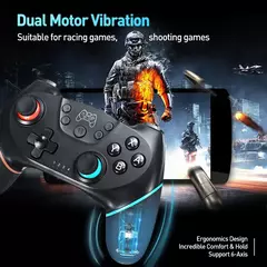 Imagem do Bluetooth sem fio para nintendo switch & oled lite controlador de pc gamepad controle joystick computador jogo almofada mando comando jogos