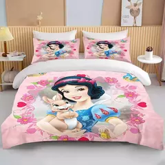 Disney Princesa Snow White Bedding Set, Cinderela Ella Bed Cover,Ariel e Aurora Bed Cover,3D Rapunzel Bedding Set para Crianças na internet