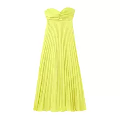 Vestido longo plissado sem alças feminino, Elegante, Sem alças, Fita, Plissado, Sexy, Sem mangas, Sem encosto, Lady, Festa à noite, Novo, Verão, 2022 na internet