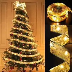 LED Ribbon Fairy Lights para Natal, enfeites de árvore de Natal, decoração, DIY Bows, String Light, Ano Novo, 2025, 2025 - comprar online