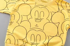 Moletom de manga comprida Disney mickey, roupas infantis, pulôver solto com gola redonda, camisa básica para menino e menina, tops da moda outono - loja online