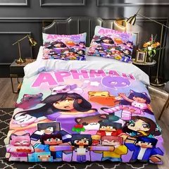 APHMAU-Conjunto de cama impressão Aphmau 3D para adultos e crianças, capa de edredão, solteiro, gêmeo, completo, queen, king size, kawaii, adulto, cama, 035