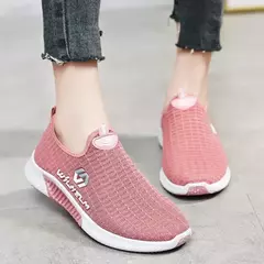 Tênis casual de malha respirável feminino, tênis de fundo macio, tênis de coco na moda, verão, novo na internet