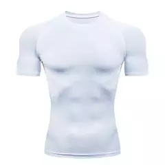 Camiseta de compressão de manga curta seca rápida masculina, camisetas esportivas, treinamento físico, camiseta de corrida, rashgard, academia - comprar online