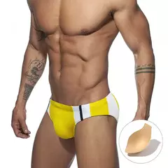 Calção de banho seca rápida masculina, maiô sexy, cuecas estampadas, calção triangular com copo, moda banho de cintura baixa, moda - comprar online