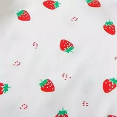 Pijama infantil padrão morango, conjunto de roupas de manga curta, terno de duas peças para uso caseiro, meninos, meninas, verão, 1 a 5 anos